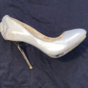 Glitters heels shoes - rose in the back side